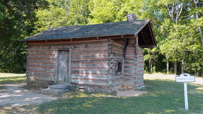 Restored log cabin at the Chickamauga battlefield