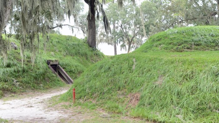 Earthwork fortifications at Fort McAllister State Park