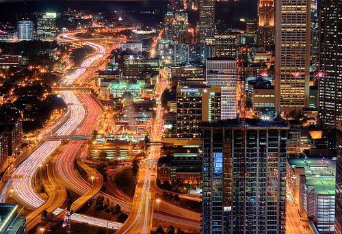 Downtown Atlanta Night Scene
