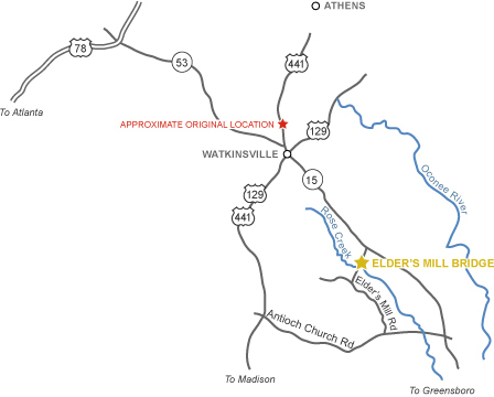 Elders Mill Covered Bridge Map