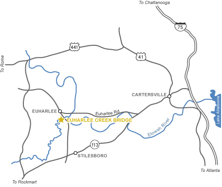 Euharlee Creek Covered Bridge Map