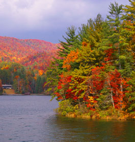 Beautiful Georgia Mountains and Lake in Fall