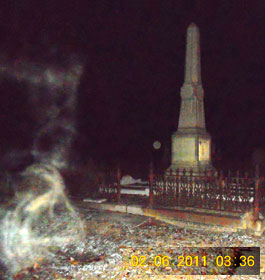 Ghost Strolling in Cemetery