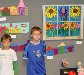 Children's paintings at Harris Arts Center