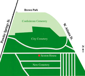 Marietta City and Confederate Cemetery Map