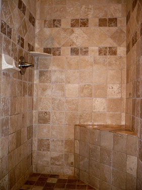 Natural Stone Shower Full View