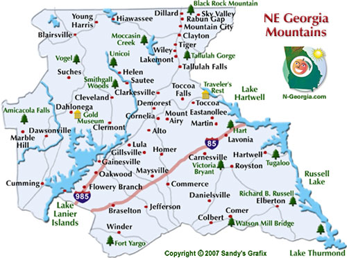 map of north georgia mountains Ne Georgia Mountains Fun map of north georgia mountains