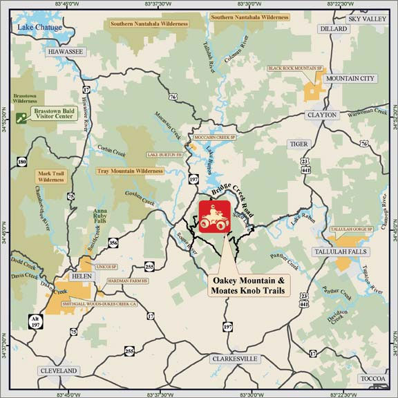 Oakey Mountain OHV Trail Vicinity Map