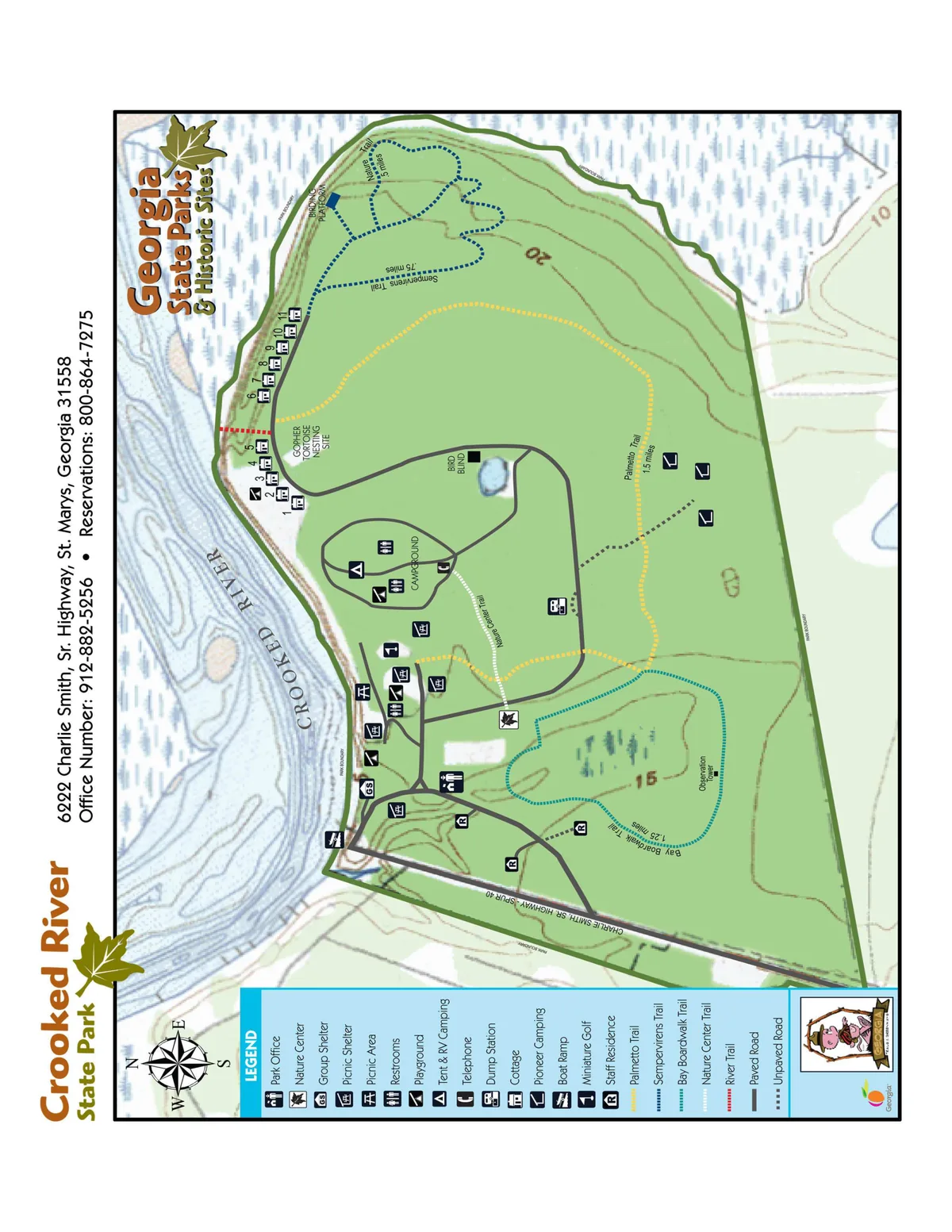 2008 Georgia State Parks map of Crooked River State Park