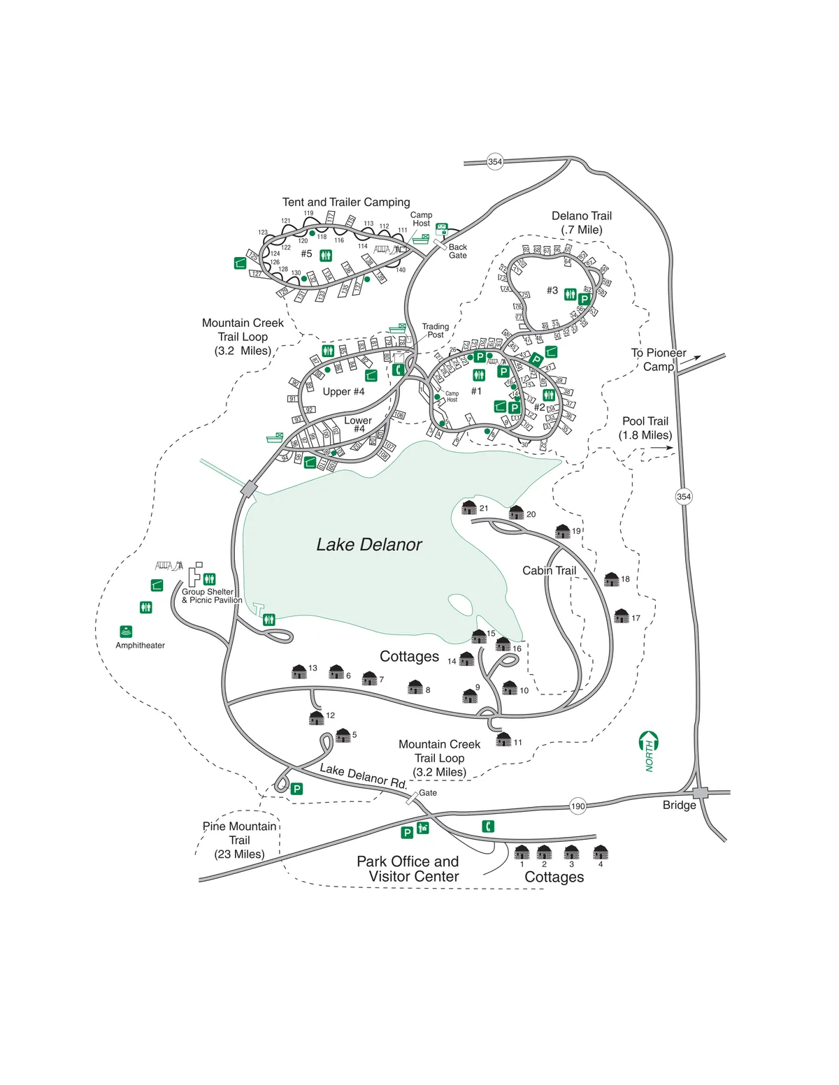 2008 Georgia State Parks map of F. D. Roosevelt State Park