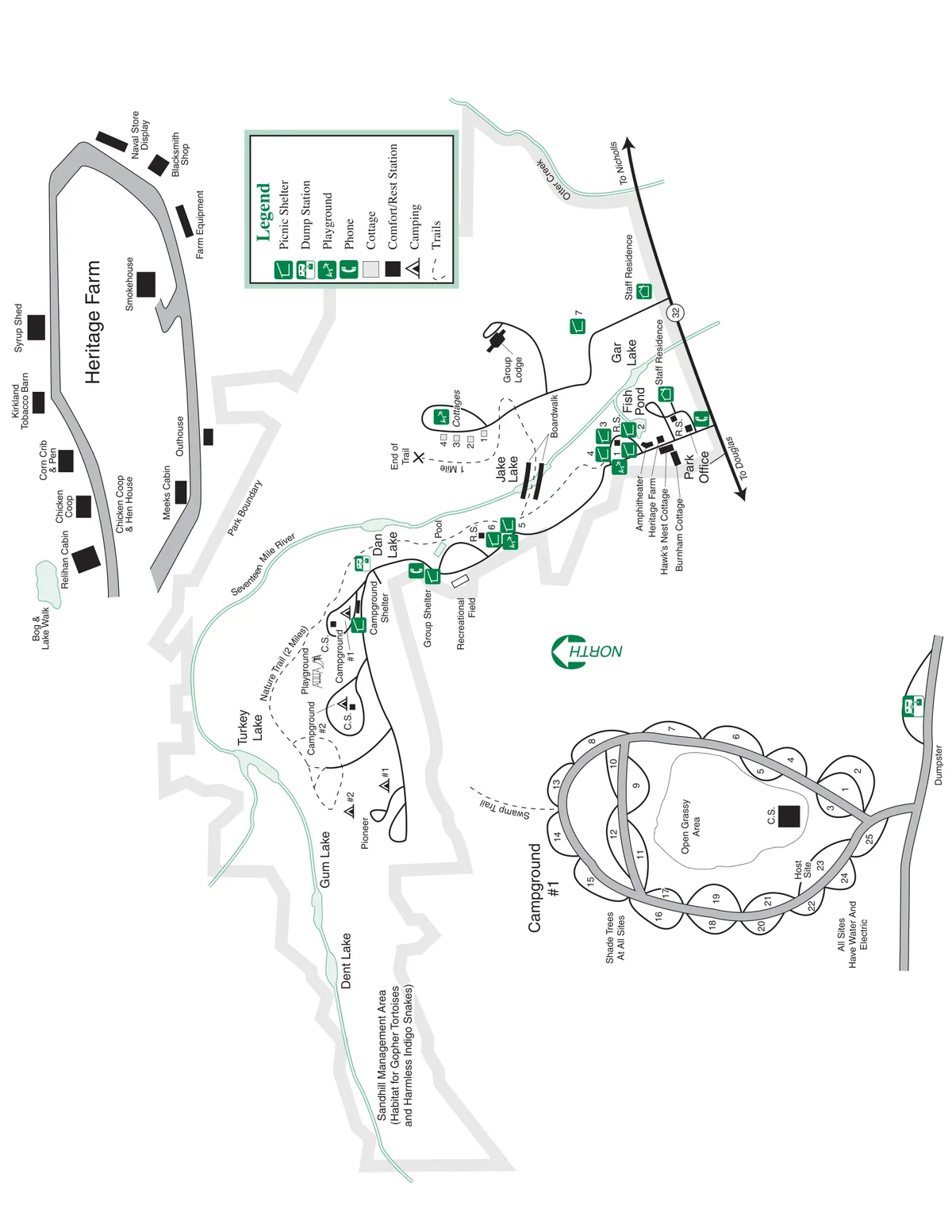 2008 Georgia State Parks map of General Coffee State Park