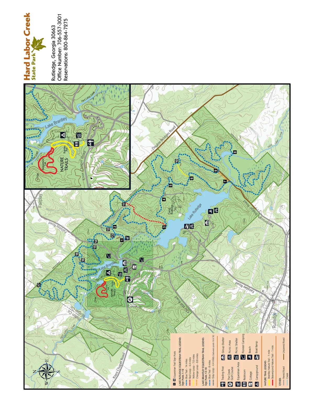 2008 Georgia State Parks map of Hard Labor Creek State Park