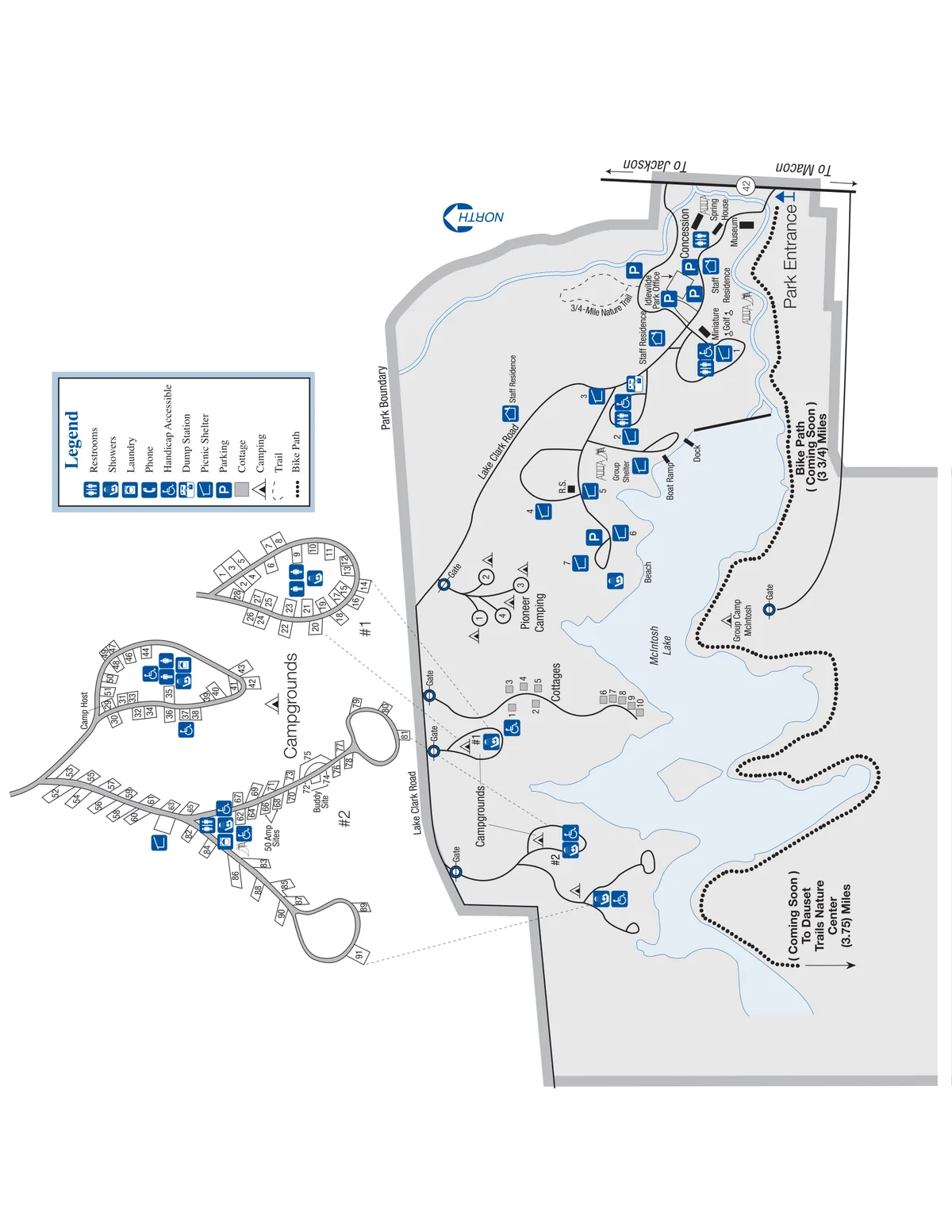 2008 Georgia State Parks map of Indian Springs State Park