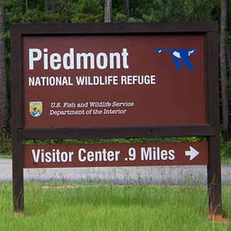 Piedmont National Wildlife Refuge Sign
