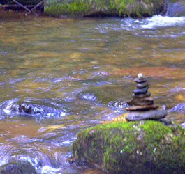 Stacked rocks on GA river