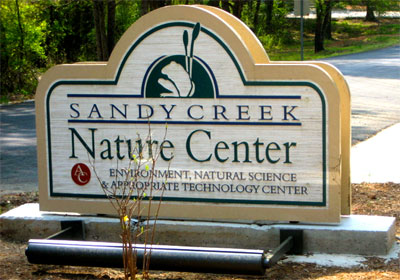 Sandy Creek Nature Center sign