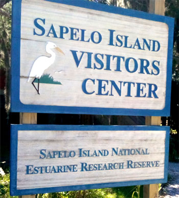 Sapelo Island Visitor Center sign