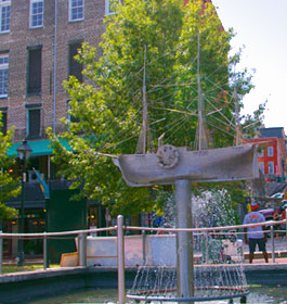 Ship water fountain in Savannah Georgia