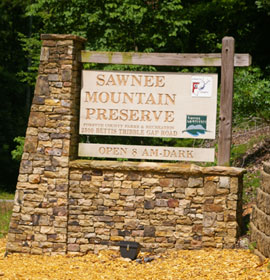 Sawnee Mountain Preserve Sign