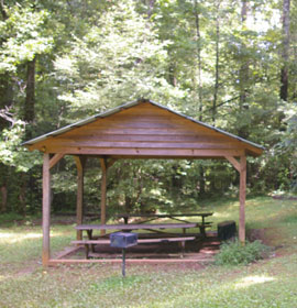 Picnic area at campsite