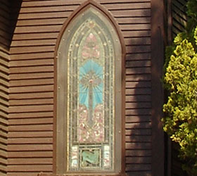 Stain glass window at St. Stephen's Episcopal Church