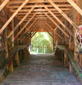 Inside Stovall Mill Covered Bridge