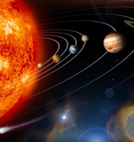 Sun and Orbiting Planets