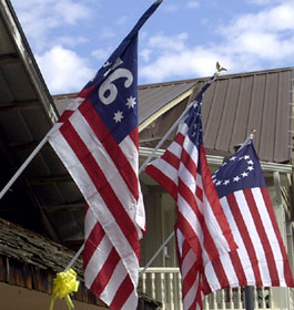 US Flags and Yellow Ribbons