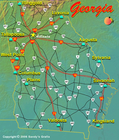 Georgia Visitor Centers Map